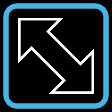 Exchange çapraz vektör simgesi bir çerçeve içinde