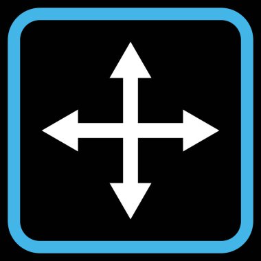 Genişletin okları vektör simgesi bir çerçeve içinde