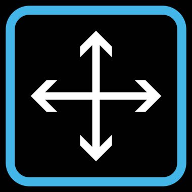 Genişletin okları vektör simgesi bir çerçeve içinde