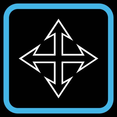 Genişletin okları vektör simgesi bir çerçeve içinde