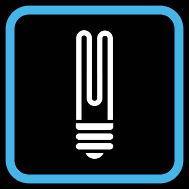 Floresan ampul vektör simgesi bir çerçeve içinde