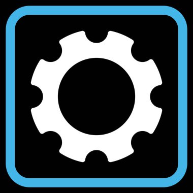 Dişli vektör simgesi bir çerçeve içinde