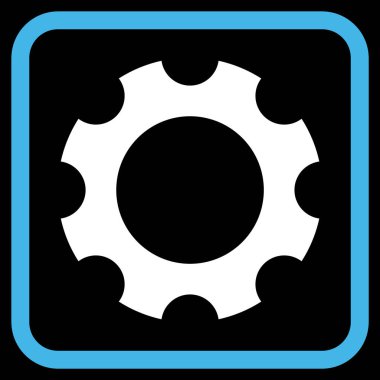 Dişli vektör simgesi bir çerçeve içinde