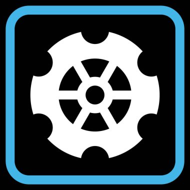 Dişli vektör simgesi bir çerçeve içinde