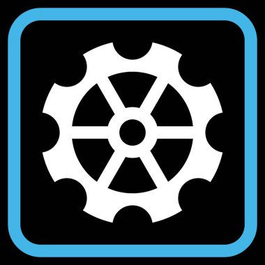 Dişli vektör simgesi bir çerçeve içinde