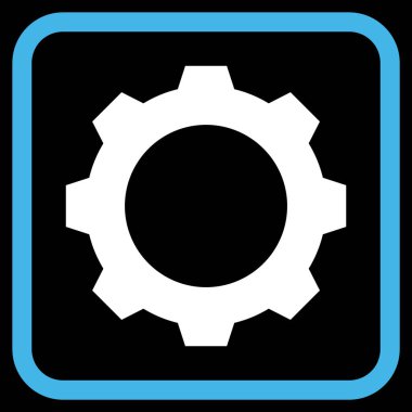 Dişli vektör simgesi bir çerçeve içinde