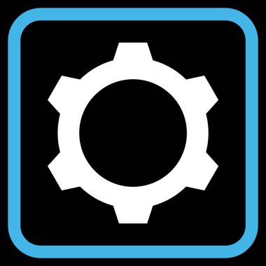 Dişli vektör simgesi bir çerçeve içinde