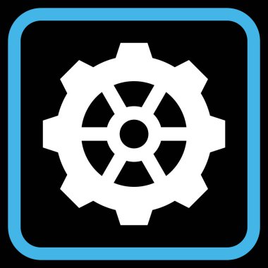 Dişli vektör simgesi bir çerçeve içinde