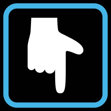 Vektör simgesi bir çerçeve içinde aşağı el işaretçisi