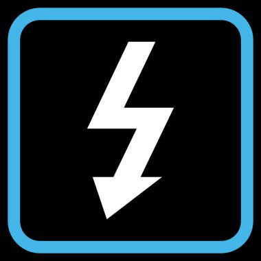 Yüksek gerilim vektör simgesi bir çerçeve içinde