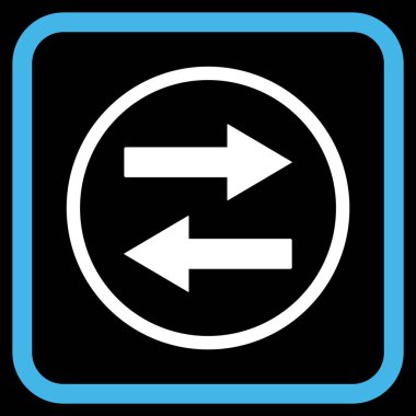 Yatay Çevir ok simge bir çerçeve içinde vektör