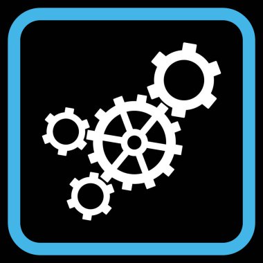 Mekanizması vektör simgesi bir çerçeve içinde