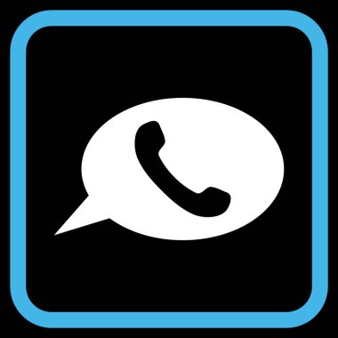 Telefon iletisi vektör simgesi bir çerçeve içinde