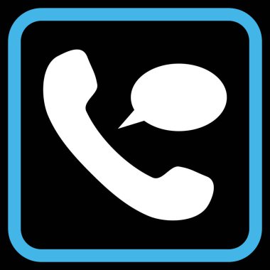 Telefon iletisi vektör simgesi bir çerçeve içinde