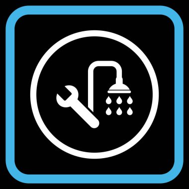 Sıhhi tesisat vektör simgesi bir çerçeve içinde