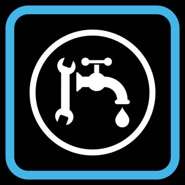 Sıhhi tesisat vektör simgesi bir çerçeve içinde