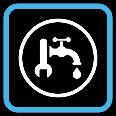 Sıhhi tesisat vektör simgesi bir çerçeve içinde