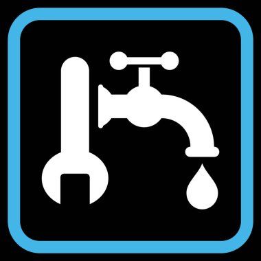 Sıhhi tesisat vektör simgesi bir çerçeve içinde