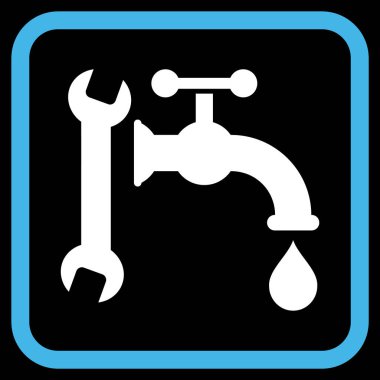 Sıhhi tesisat vektör simgesi bir çerçeve içinde