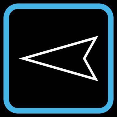 İşaretçi sol vektör simgesi bir çerçeve içinde