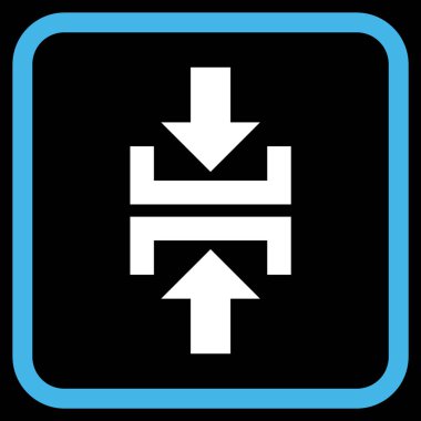 Basın düşey yönde vektör simgesi bir çerçeve içinde