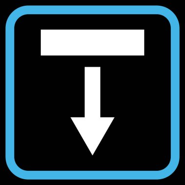 Vektör simgesi bir çerçeve içinde aşağı çekin