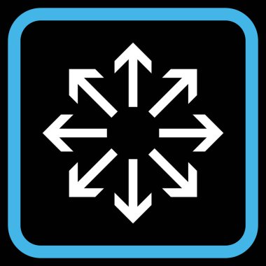 Radyal oklar bir çerçeve içinde simge vektör