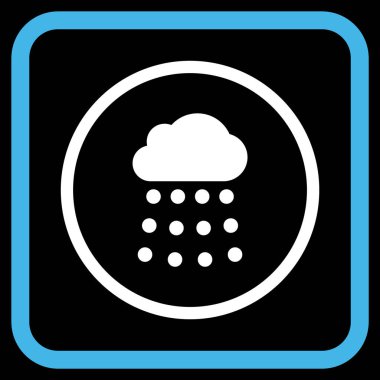 Yağmur bulutu vektör simgesi bir çerçeve içinde