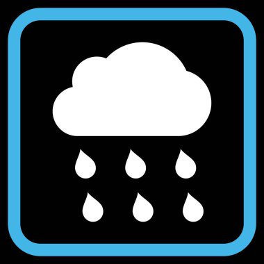 Yağmur bulutu vektör simgesi bir çerçeve içinde