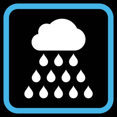 Yağmur bulutu vektör simgesi bir çerçeve içinde
