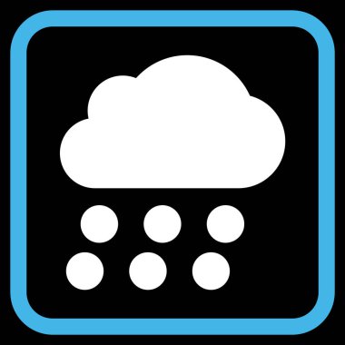 Yağmur bulutu vektör simgesi bir çerçeve içinde