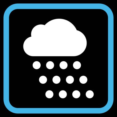 Yağmur bulutu vektör simgesi bir çerçeve içinde