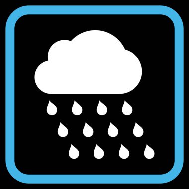 Yağmur bulutu vektör simgesi bir çerçeve içinde