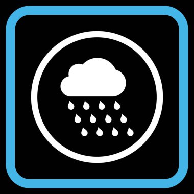 Yağmur bulutu vektör simgesi bir çerçeve içinde