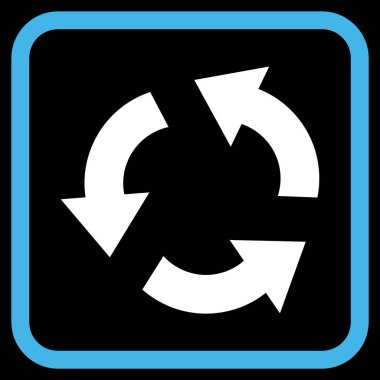 Geri dönüşüm vektör simgesi bir çerçeve içinde