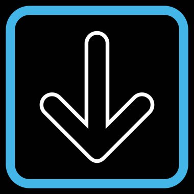 Vektör simgesi bir çerçeve içinde aşağı yönlü ok