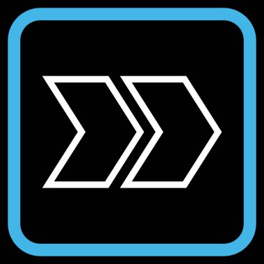 Üst karakter doğru vektör simgesi bir çerçeve içinde