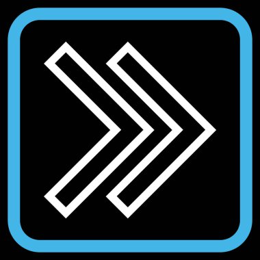 Üst karakter doğru vektör simgesi bir çerçeve içinde