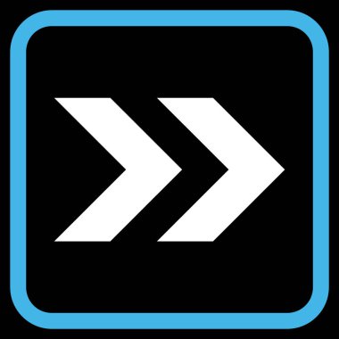 Üst karakter doğru vektör simgesi bir çerçeve içinde