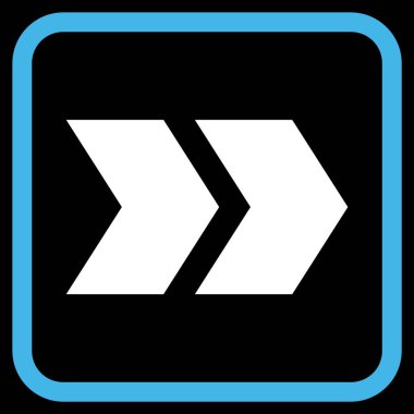 Üst karakter doğru vektör simgesi bir çerçeve içinde