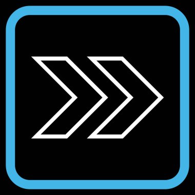 Üst karakter doğru vektör simgesi bir çerçeve içinde