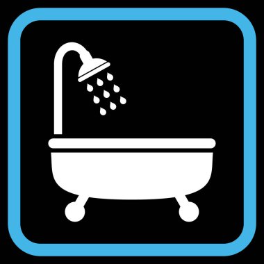 Duş Banyo vektör simgesi bir çerçeve içinde