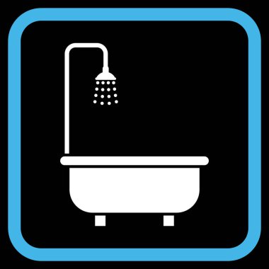 Duş Banyo vektör simgesi bir çerçeve içinde