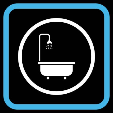 Duş Banyo vektör simgesi bir çerçeve içinde