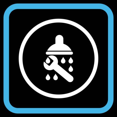 Duş sıhhi tesisat vektör simgesi bir çerçeve içinde