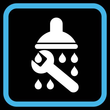 Duş sıhhi tesisat vektör simgesi bir çerçeve içinde