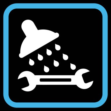 Duş sıhhi tesisat vektör simgesi bir çerçeve içinde