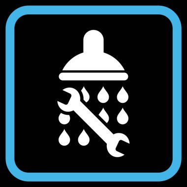 Duş sıhhi tesisat vektör simgesi bir çerçeve içinde