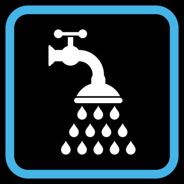 Duş musluk vektör simgesi bir çerçeve içinde