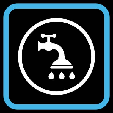 Duş musluk vektör simgesi bir çerçeve içinde